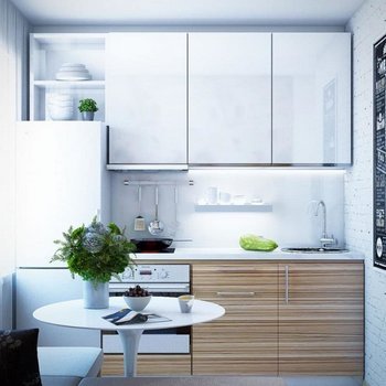 Как визуально создать дополнительное пространство в маленькой кухне